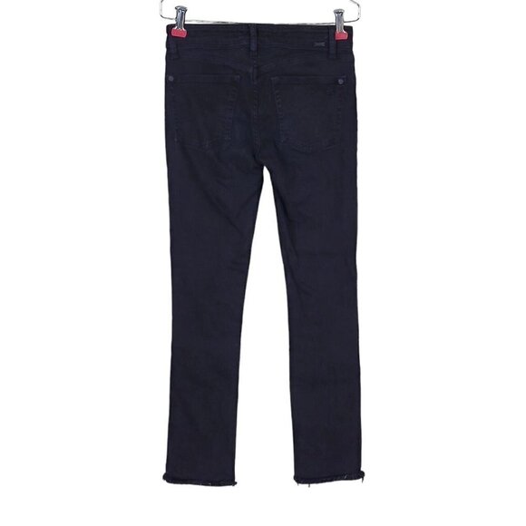 DL1961 Mara Jeans Size 24 25X27 Black Straight Ankle Frayed Hem Low Rise USA - Picture 2 of 16